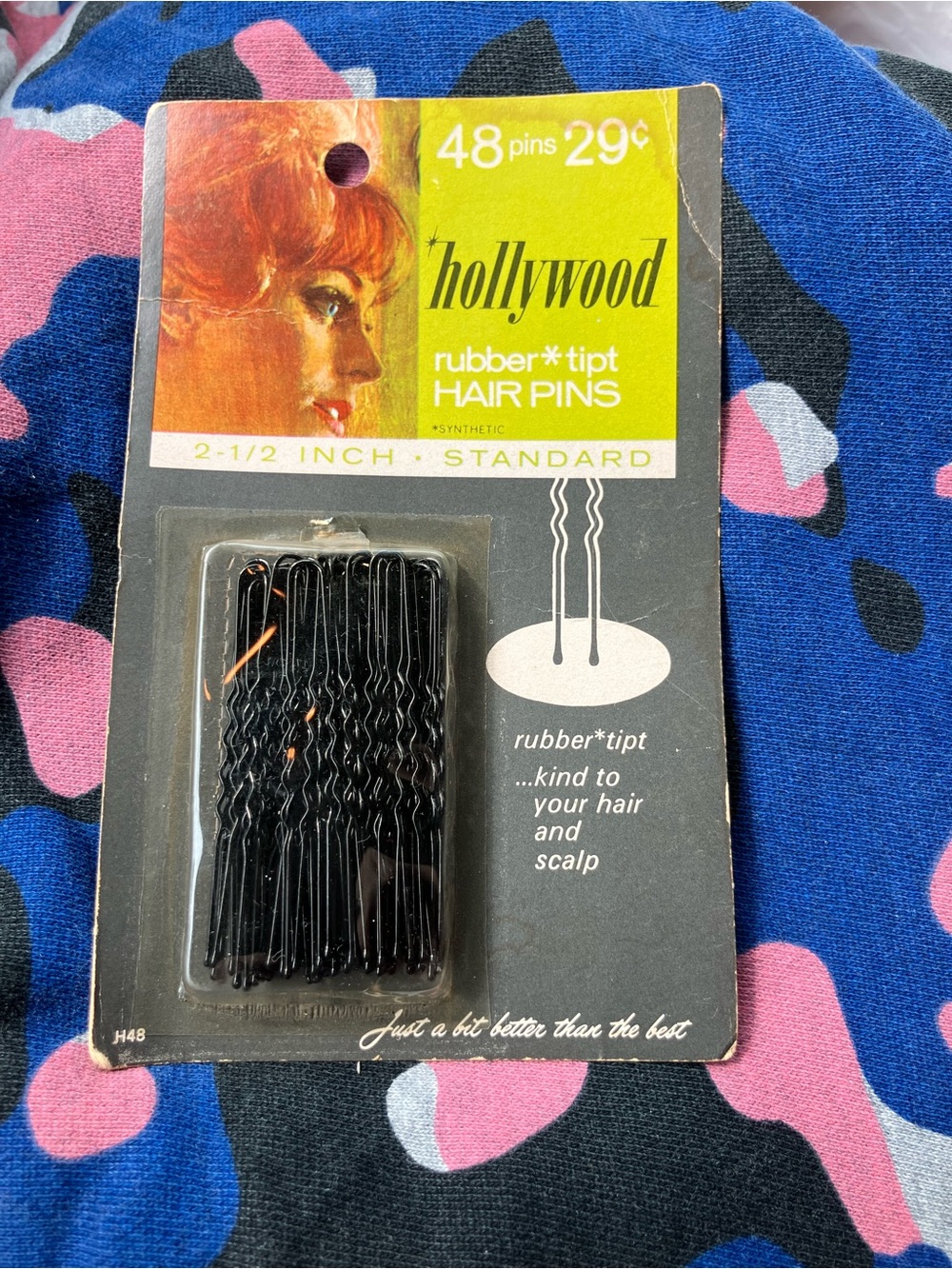 Vintage Hollywood Hair Pins 48 Coated Tip, 2 1/2 Ephemera Advertising